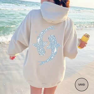 Whale Shark Coconut Girl Style Faith Over Fear Beach Womens Hoodie