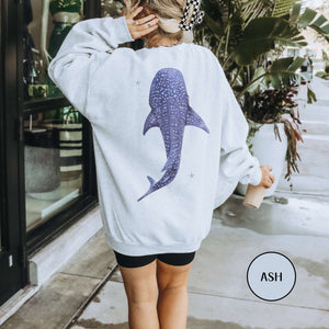 Whale Shark Coconut Girl Style Faith Over Fear Beach Womens Sweatshirt