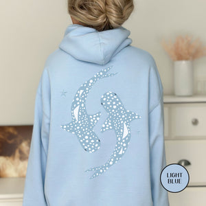 Whale Shark Coconut Girl Style Faith Over Fear Beach Womens Hoodie