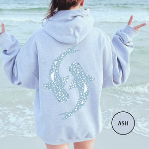 Whale Shark Coconut Girl Style Faith Over Fear Beach Womens Hoodie