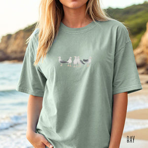 Seagulls On The Beach Unisex Men's and Women's Beach T-Shirt