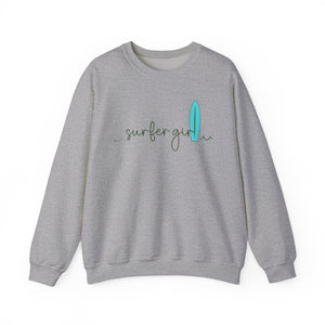 SURFER GIRL AND WAVES WOMEN'S BEACH SWEATSHIRT