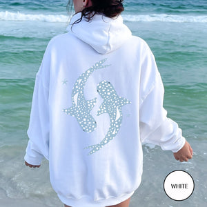 Whale Shark Coconut Girl Style Faith Over Fear Beach Womens Hoodie