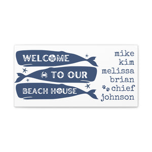 Personalized Welcome To Our Beach House Matte Canvas Wall Art