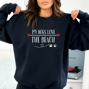 MY DOGS LOVE THE BEACH WOMENS BEACH SWEATSHIRT