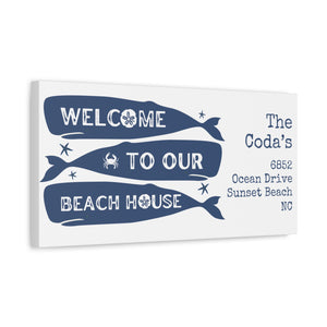 Personalized Welcome To Our Beach House Matte Canvas Wall Art