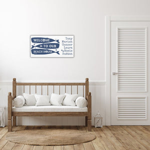 Personalized Welcome To Our Beach House Matte Canvas Wall Art