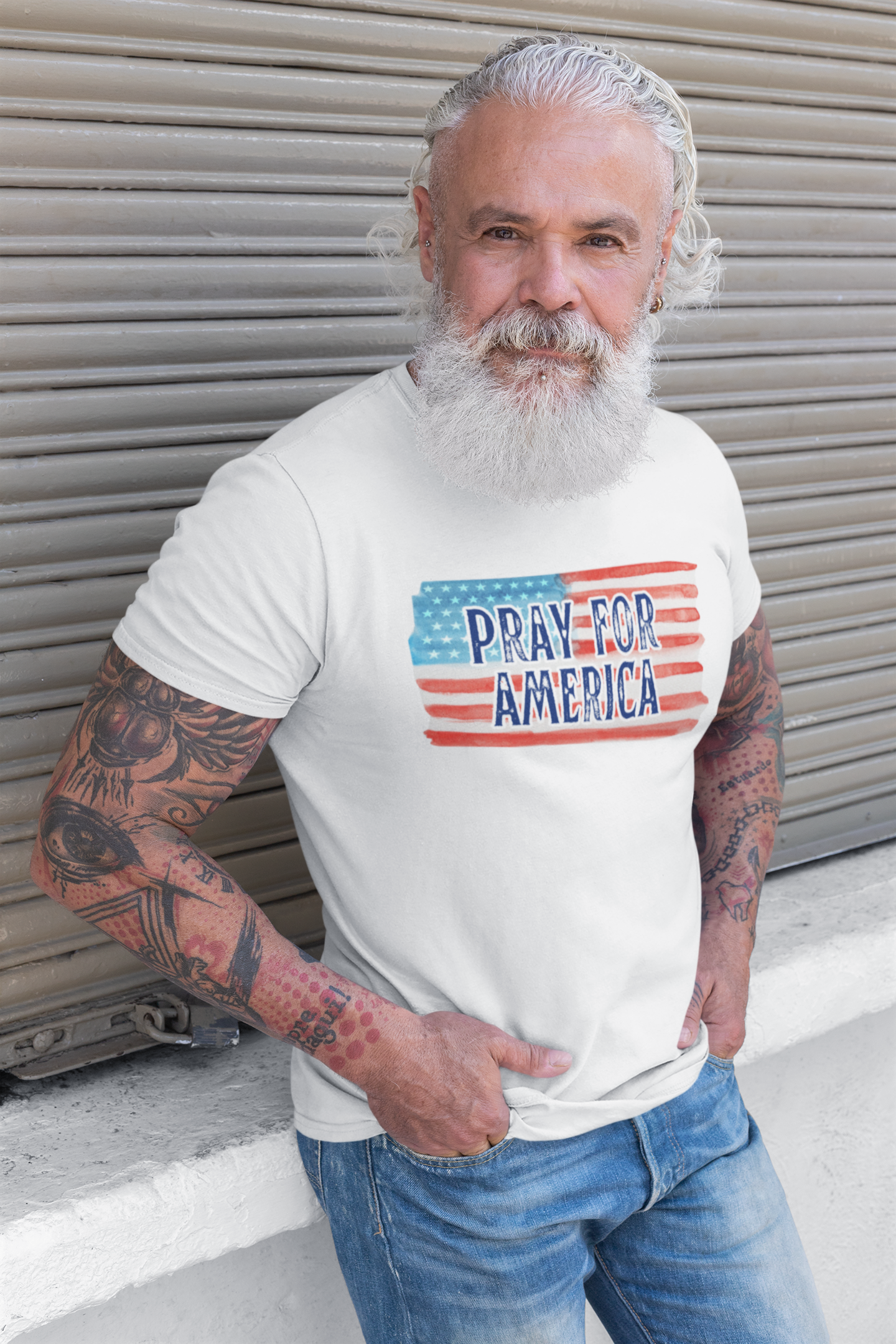 Pray for America Unisex T-Shirt for American Patriots Who Love God, America and the Red White and Blue